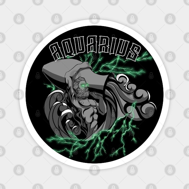 Lightning Aquarius (Green) Magnet by RampArt